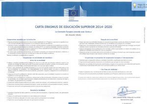 Carta Erasmus de Educación Superior 2014-2020