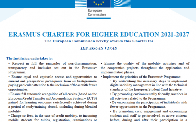 ¡Conseguida la Carta Erasmus de Educación Superior (ECHE) para 2021-2027