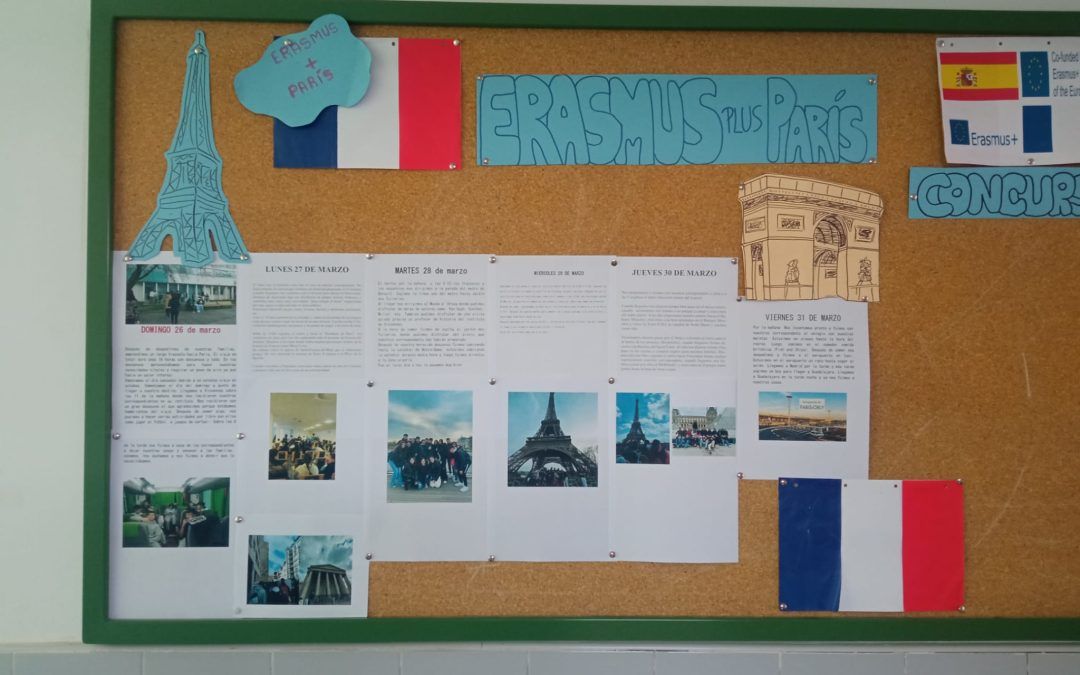Tablón de difusión de la movilidad de estudiantes en grupo a París