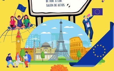 Cartel de la Jornada Anual de Difusión de proyectos Erasmus+ del IES AGUAS VIVAS